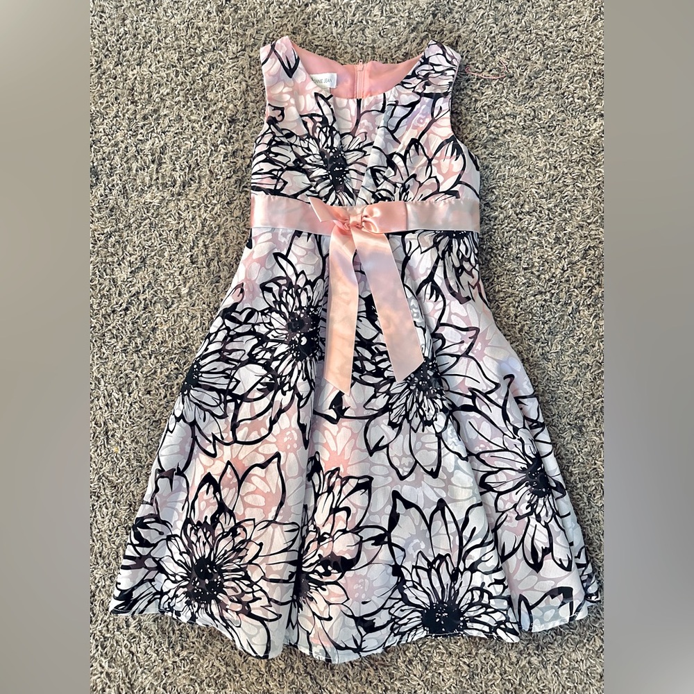 Bonnie Jean white, pink, black little girls dress size 6X kids small